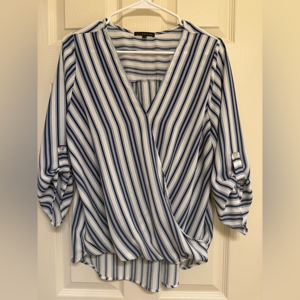 Striped V-Neck Women's Top